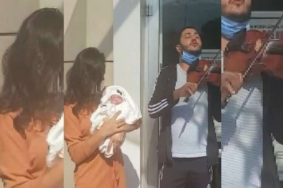 Zorlu süreci atlatan oğlunu keman eşliğinde taburcu etti