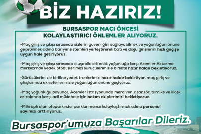 BURULAŞ'tan Bursaspor maçı için özel tedbirler