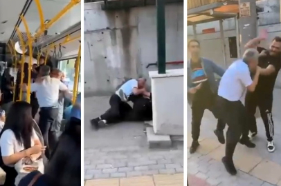 Belediye otobüsündeki kavga sokağa taştı