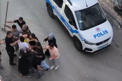 Kürekli yumruklu kavgayı polis zor ayırdı