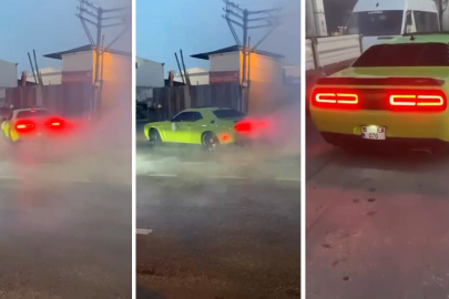 Lüks spor araçla drift kamerada