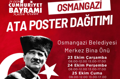 Osmangazi, Cumhuriyet Bayramı için Ata posteri dağıtacak