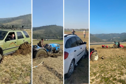 Pikniğe giderken bataklığa saplandılar, 7 araç mahsur kaldı