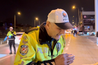 Polisin alkollü kadın sürücü ile imtihanı kamerada