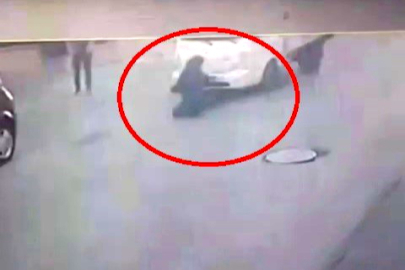 Kamyonet yaşlı kadına böyle çarptı