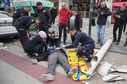 Fırtınada kopan su borusu adamın kafasına düştü