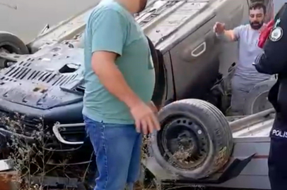 Kontrolden çıkan, otomobil sitenin bahçesine uçtu