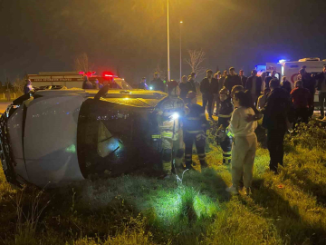 Bursa’da otomobil takla attı: 2 yaralı