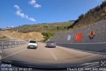 Otobanda ters yönde son sürat böyle ilerledi