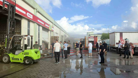Zeytin tesisinde korkutan yangın