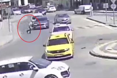 Otomobilin çarpmasıyla savruldu hiçbir şey olmamış gibi yoluna devam etti