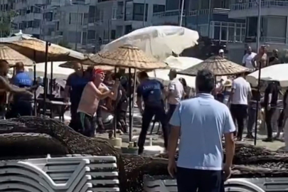Halk plajında şezlong kavgası