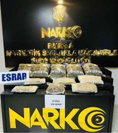 Bursa’da uyuşturucu operasyonu : 15 kilo esrar ele geçirildi