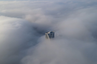 Sis bulutları Bursa’yı yuttu