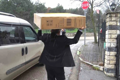 Karlı havada yürekleri ısıtan yardım