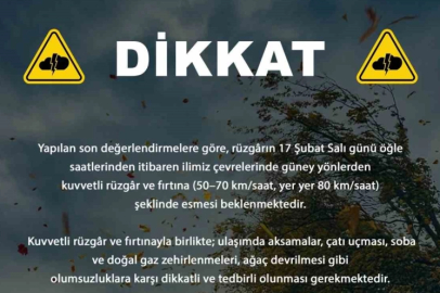 Bursa’da rüzgâr hızı 80 kilometreye çıkabilir