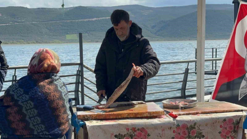 Ulubat Gölü’nde su çok olunca yakalanamayan turna sezonu pahalı açıldı